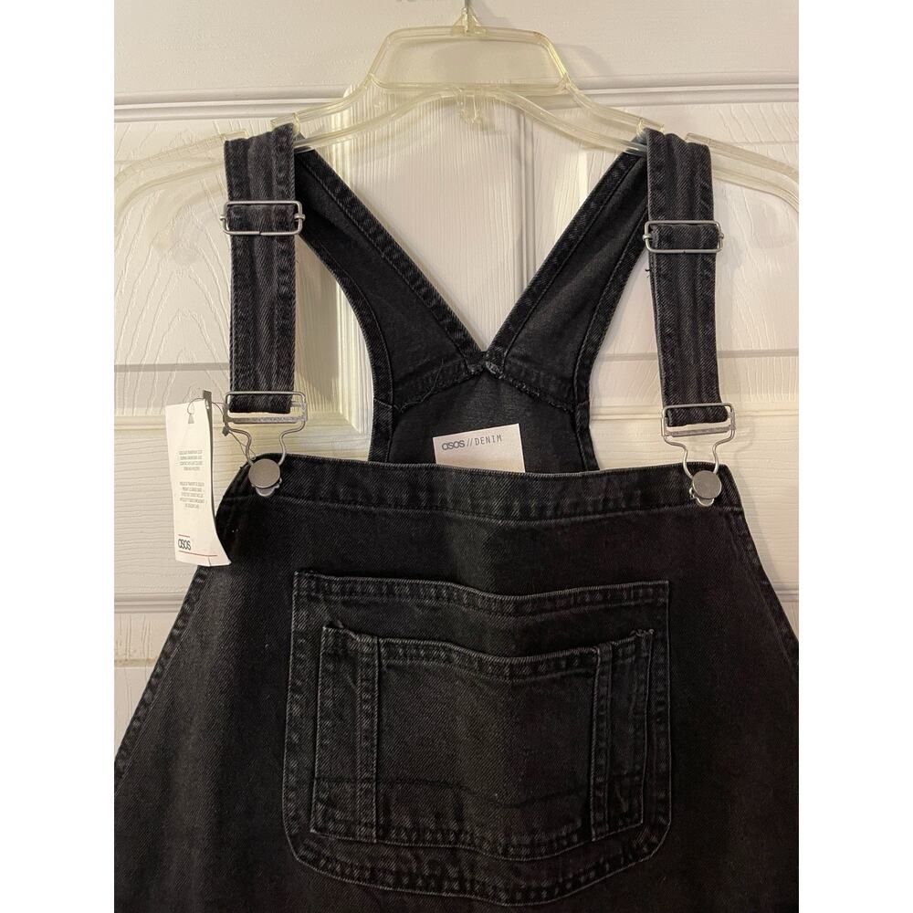 NWT ASOS Curve Denim Black Overalls Jumper Skirt Dress UK22 US18 - Picture 2 of 9